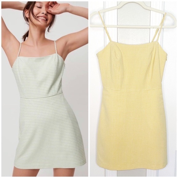 WILFRED YELLOW GINGHAM PRINT DRESS - Picture 3 of 9